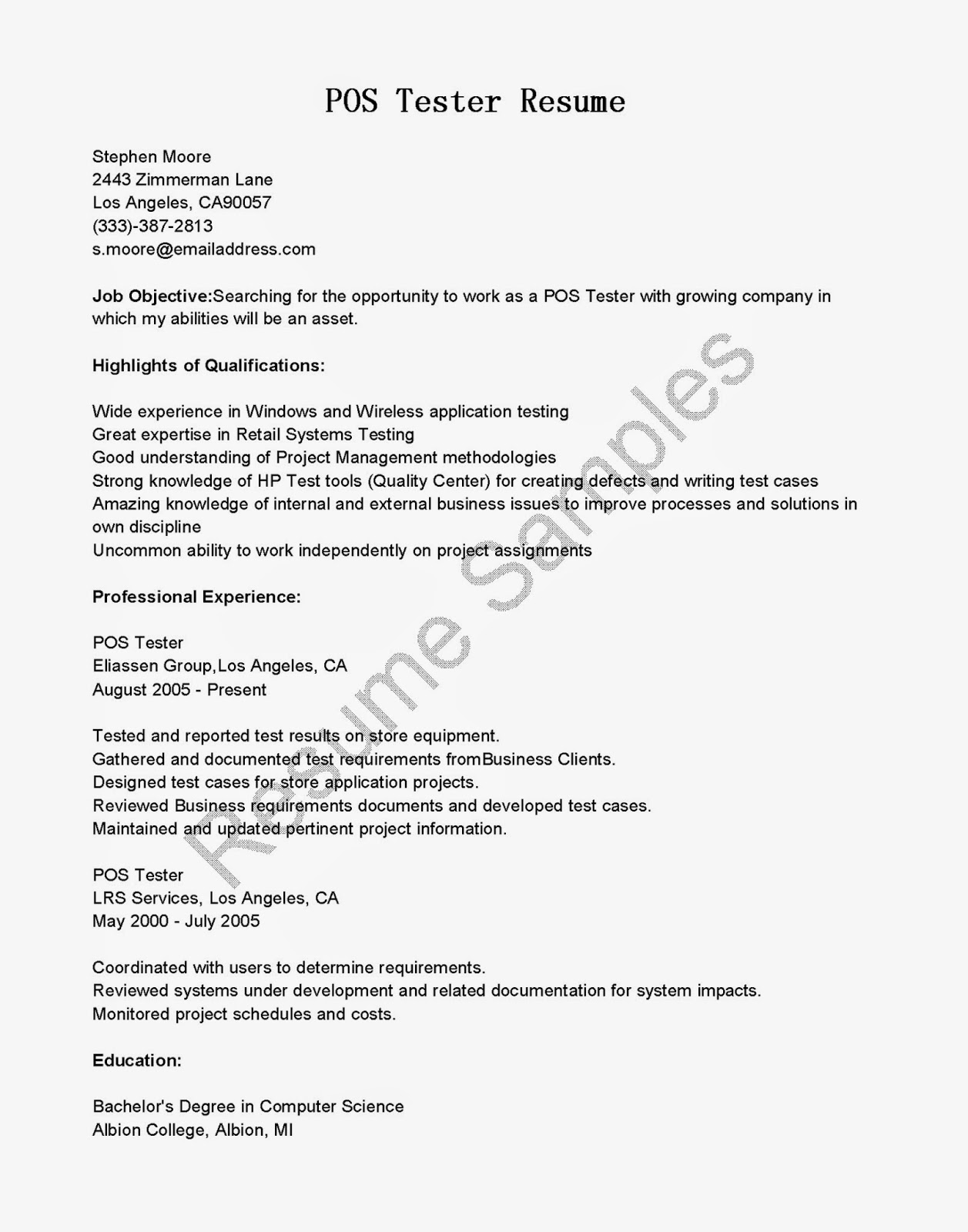 Sample cover letter for qa resume